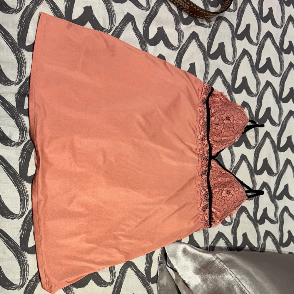 La SENZA Peach Lace Slip Dress